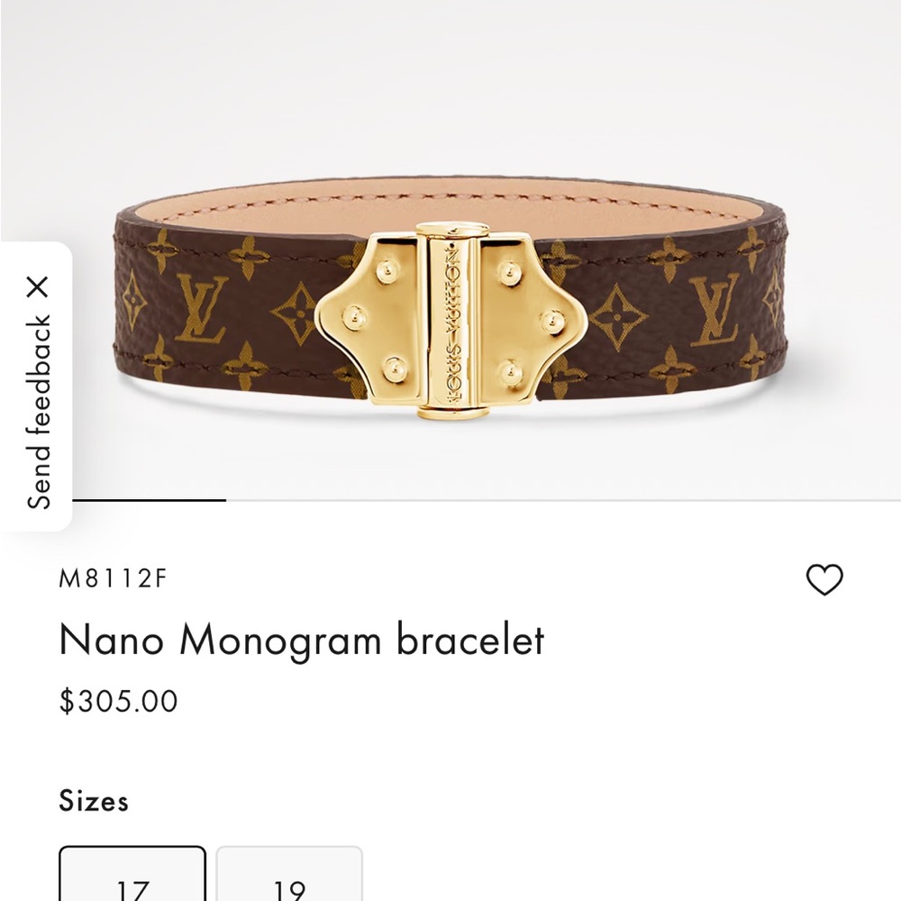 Louis Vuitton Brown Monogram Bracelet with Gold Clasp